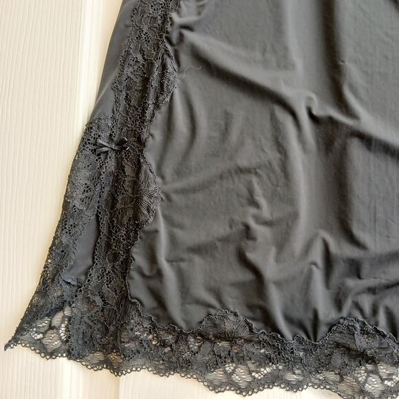 VS Padded Cup Mini Slip Dress 36C black underwire adjustable straps lace nylon - Picture 6 of 14